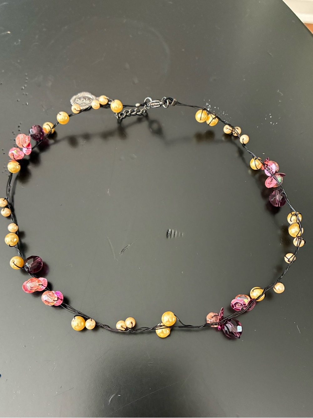 Faux Pearl and Bead Collar Necklace
